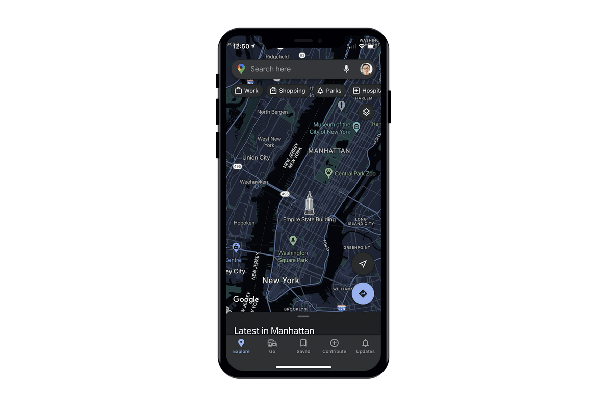 Google Maps dark theme now available for iOS devices