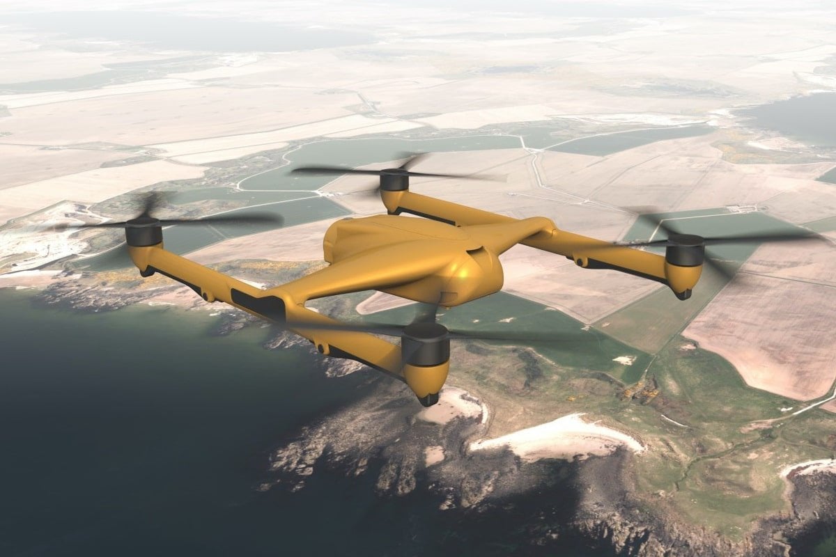 The concept of a cargo drone with a carrying capacity of 300 kilograms is presented