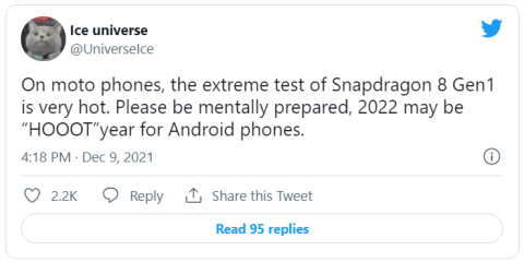 Snapdragon 8 Gen 1 may be too hot for smartphones