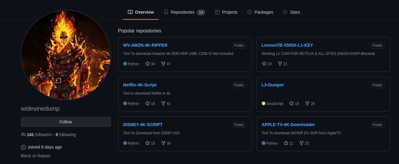 A toolkit for downloading videos from popular streaming services has appeared on GitHub