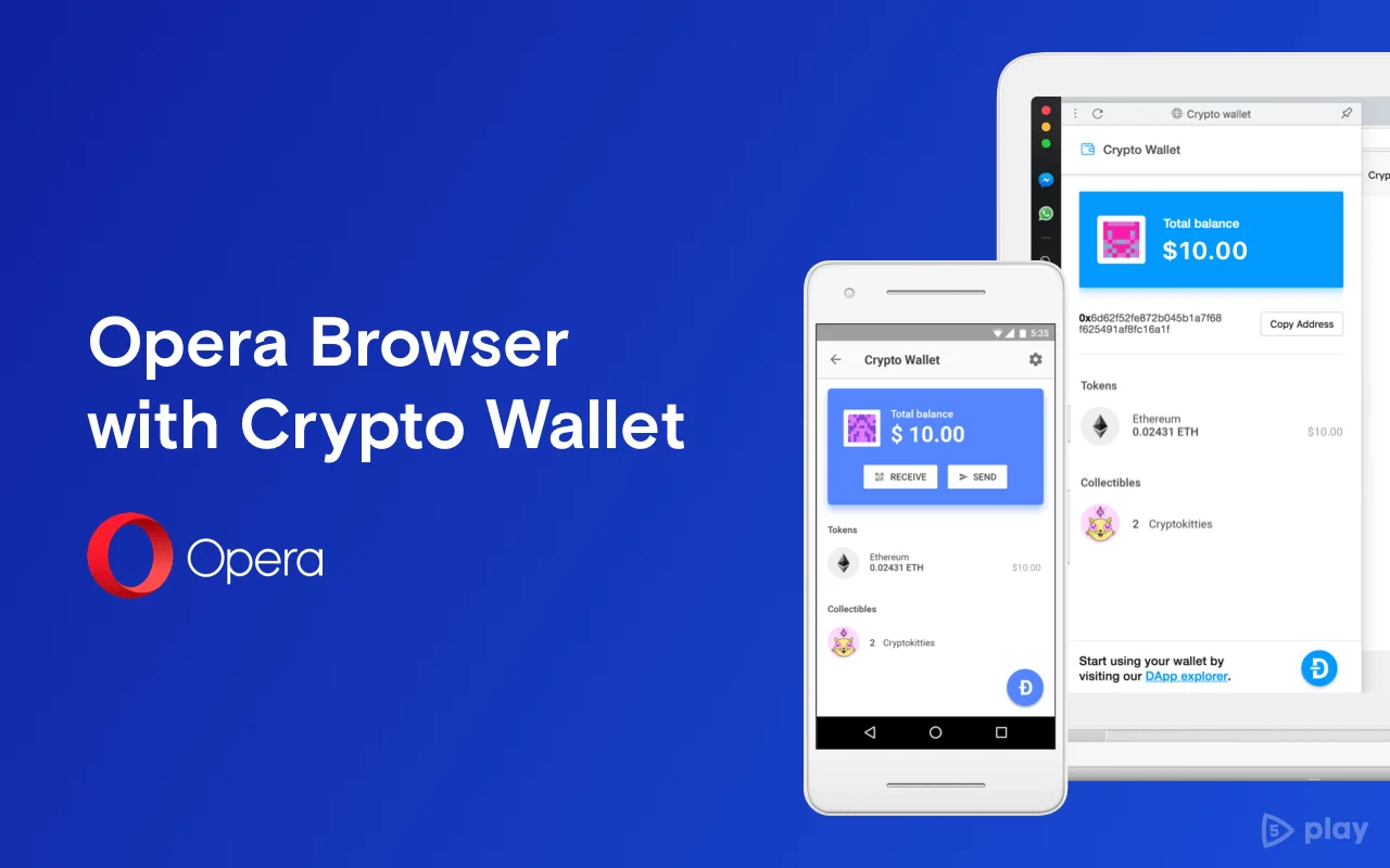 Opera has released a new cryptocurrency browser