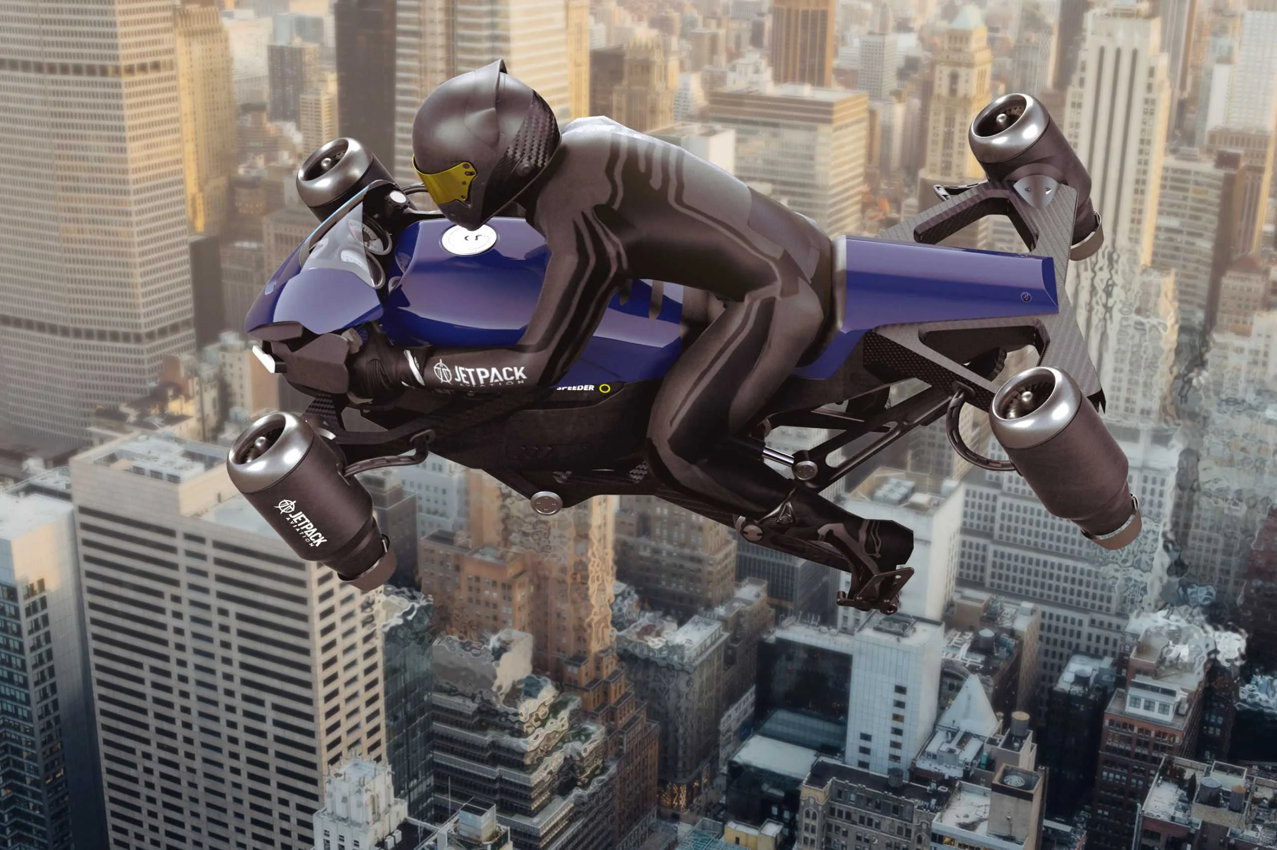 В США представили прототип сверхбыстрого летающего байка