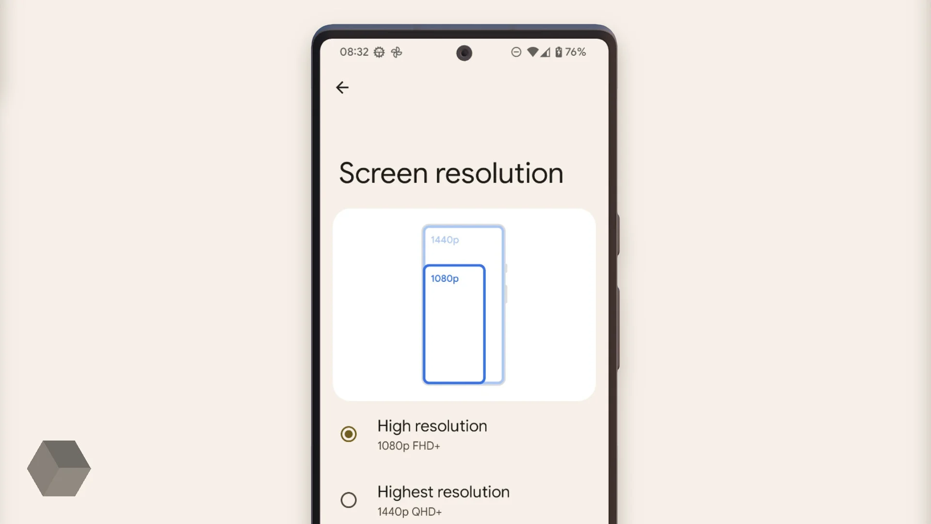 A user has activated the screen reduction feature on the Pixel 6 Pro