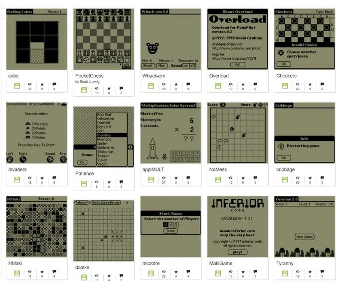 The archivist created a network archive of old software for the Palm OS operating system