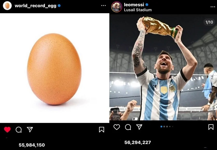 Leo Messi defeated the egg
