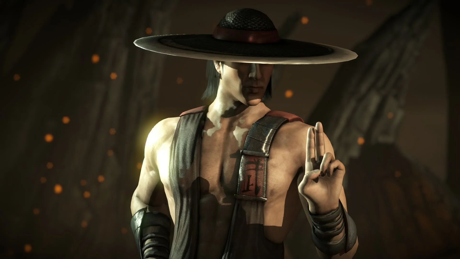 The craftsman recreated the hat of the character Kung Lao from Mortal Kombat