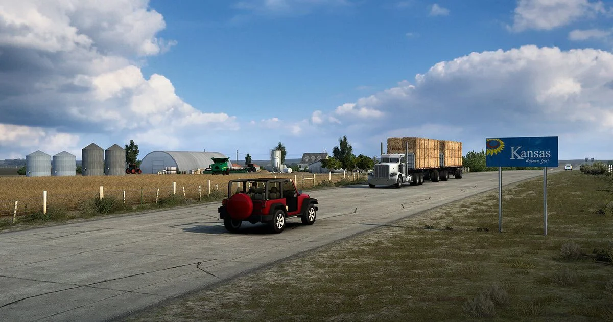 The developers have revealed what rewards await players for completing the objectives of the DLC Kansas event in American Truck Simulator